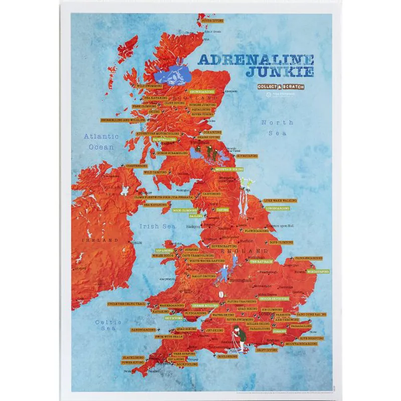Adrenaline Junkie Scratch Map Print
